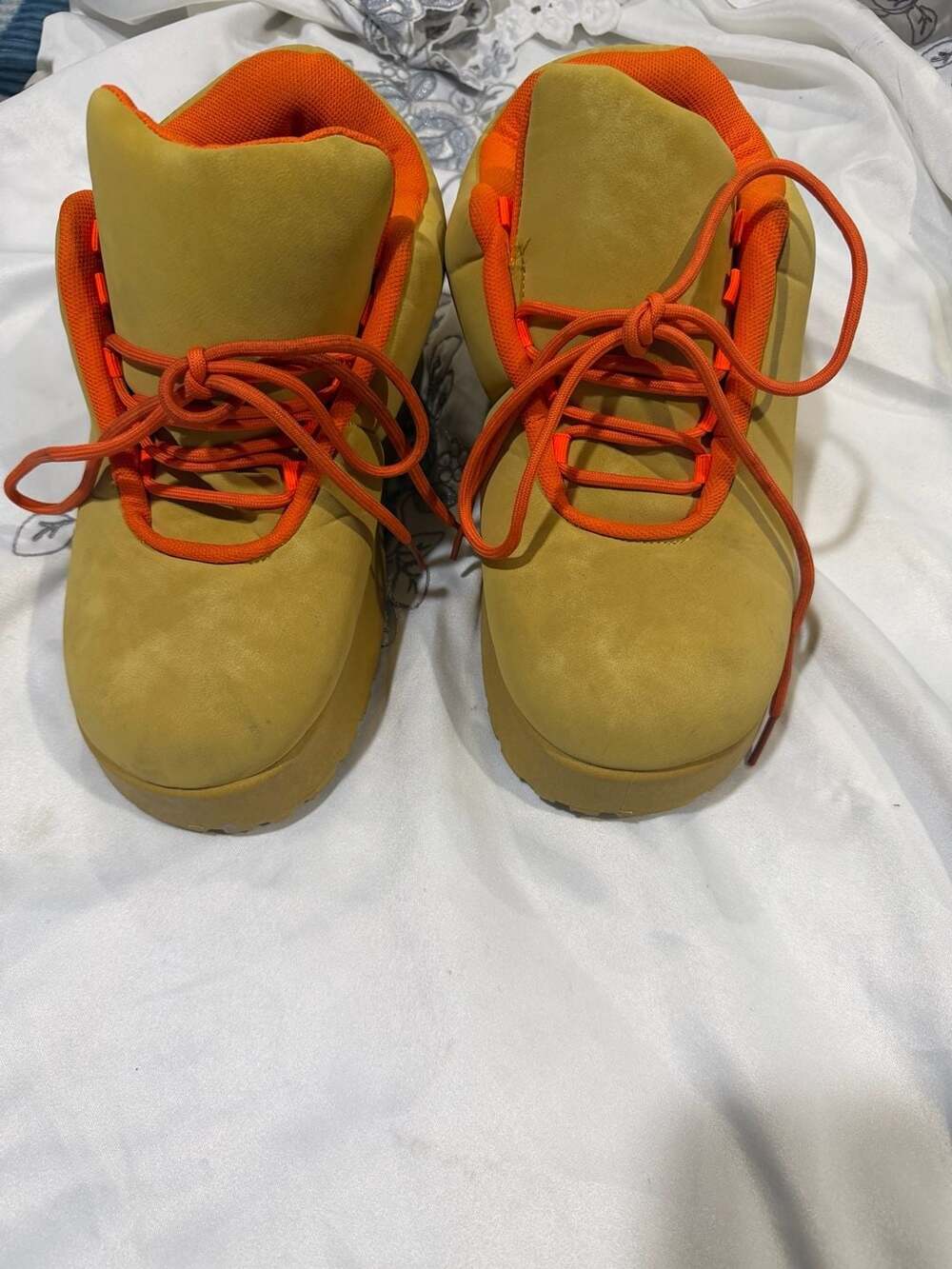 Unbranded Bread Shoes Hip Hop Thick Platform Sneakers Yellow Orange